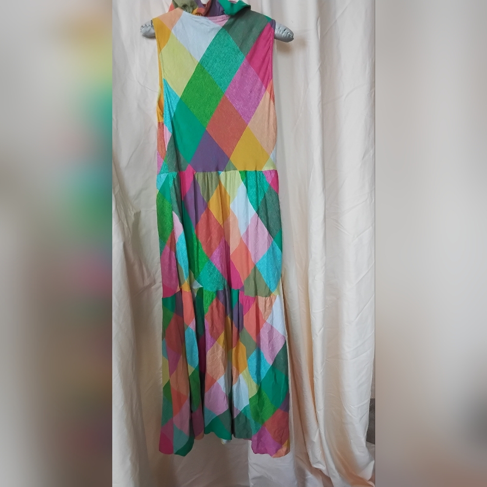 crown & ivy Multicolor Diamond-Print Maxi Dress